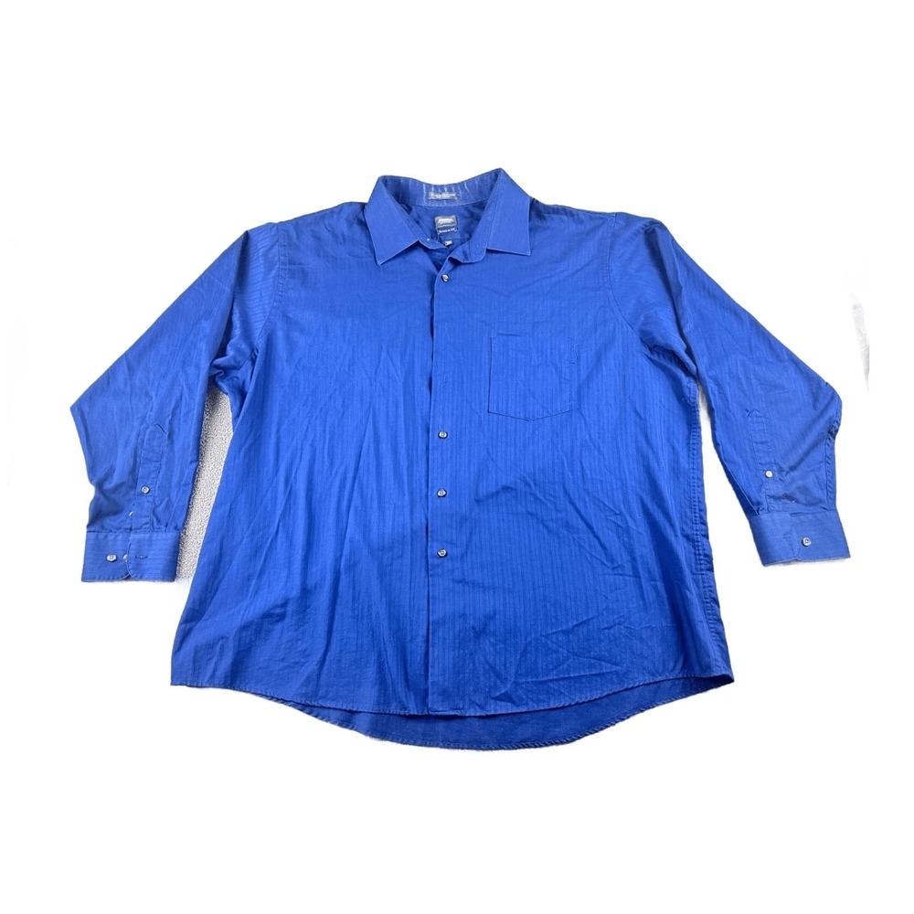 Arrow Button Down Shirt Men 15-15.5 Blue Classic Fit Cotton Blend Preppy Office